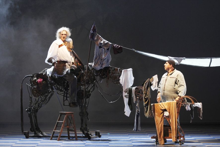 Theater Hagen / Don Quichotte Oper von Jules Massenet / Orlando Mason (Don Quichotte), Rainer Zaun (Sancho Pansa) / Fotos: Klaus Lefebvre, Rechte: theaterhagen