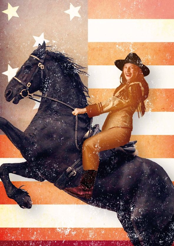 Theater Hof /Plakatmotiv ANNIE GET YOUR GUN mit der Hauptdarstellerin Julia Leinweber © A.Frydrych, Grafik/Illustration: H.Drees Theater Hof /Plakatmotiv ANNIE GET YOUR GUN mit der Hauptdarstellerin Julia Leinweber © A.Frydrych, Grafik/Illustration: H.Drees