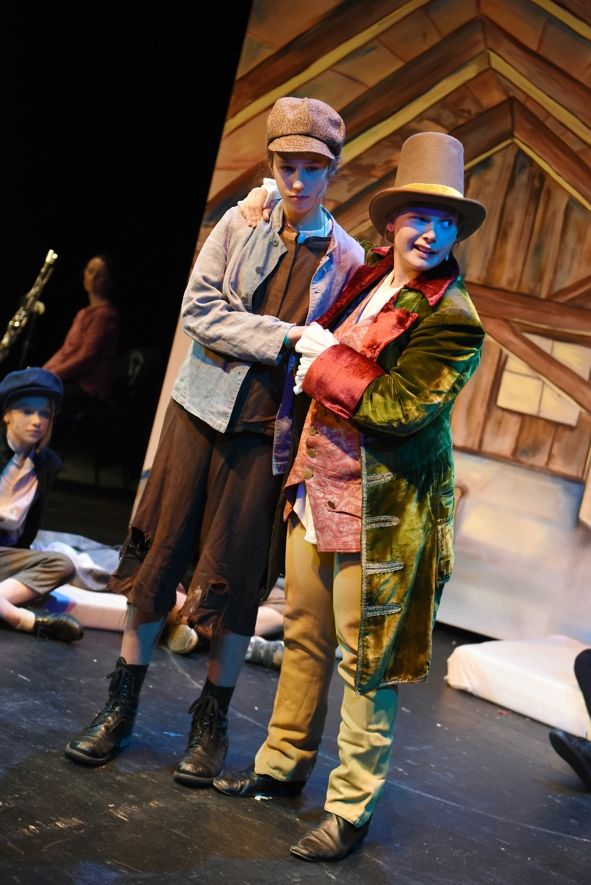 Theater und Philharmonie Thüringen / OLIVER TWIST - Julie Tittel (Oliver Twist), Joana Czekalla (Fagin) © Sabina Sabovic Theater und Philharmonie Thüringen / OLIVER TWIST - Julie Tittel (Oliver Twist), Joana Czekalla (Fagin) © Sabina Sabovic