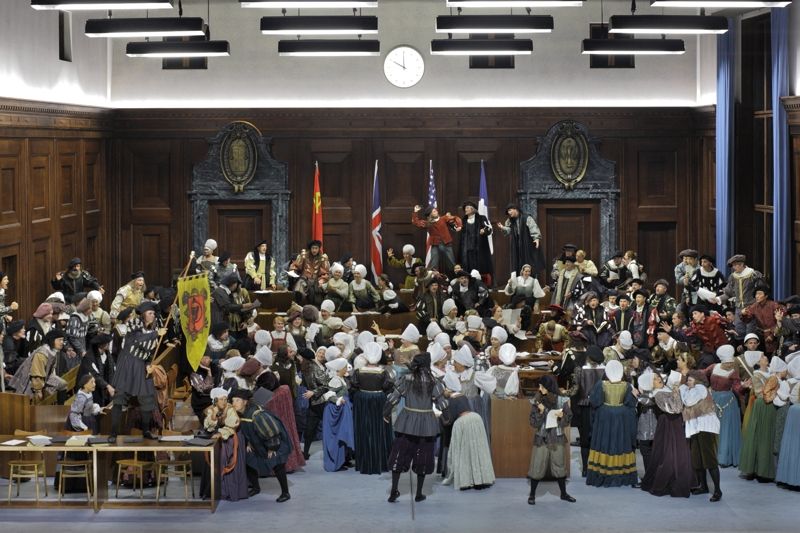 Bayreuther Festspiele / Die Meistersinger von Nürnberg - Musikalische Leitung Philippe Jordan, Inszenierung Barrie Kosky, Bühne Rebecca Riest, Kostüme Klaus Bruns, 3. Aufzug Szene Chor, Solisten , Statisterie © Bayreuther Festspiele / Enrico Nawrath