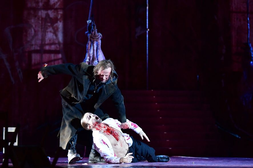 Theater Basel / Elektra von Richard Strauss - hier Michael Kupfer-Radecky als Orest, Rolf Romei als Aegisth © Sandra Then