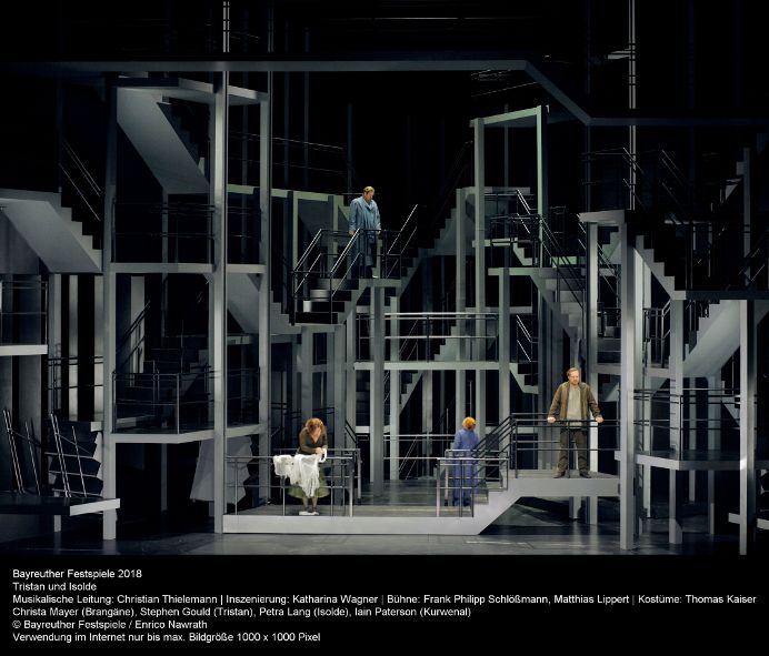 Bayreuther Festspiele 2018 / Tristan und Isolde - hier : Tristans Schiff mit Brangäne, Tristan, Isolde, Kurwenal © Bayreuther Festspiele / Enrico Nawrath