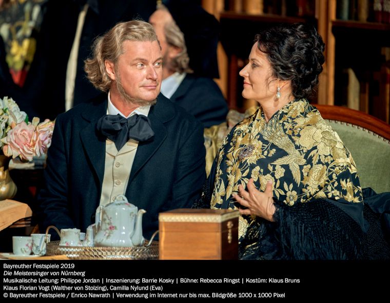 Bayreuther Festspiele 2019 / Die Meistersinger von Nürnberg hier Klaus Florian Vogt als Walther von Stolzing und Eva © Bayreuther Festspiele / Enrico Nawrath