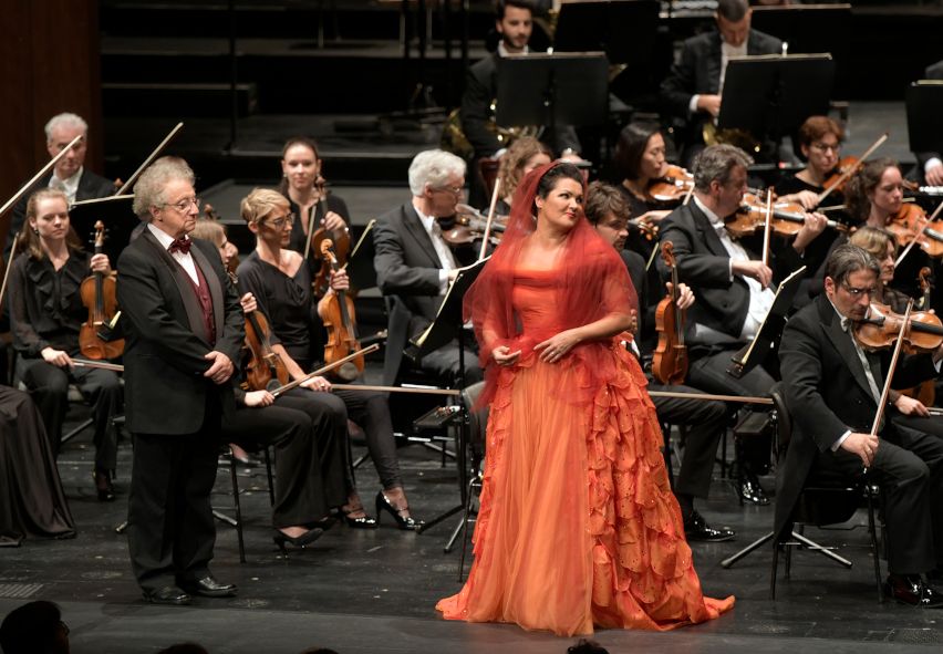 Deutsche Oper Berlin / Adria Lecouvreur hier Alessandro Corbelli und Anna Netrebko © Bettina Stöß