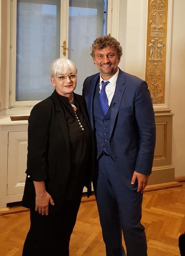 Arena di Verona /Intendantin Cecilia Gasdia und Jonas Kaufmann © Fondaziona Arena di Verona