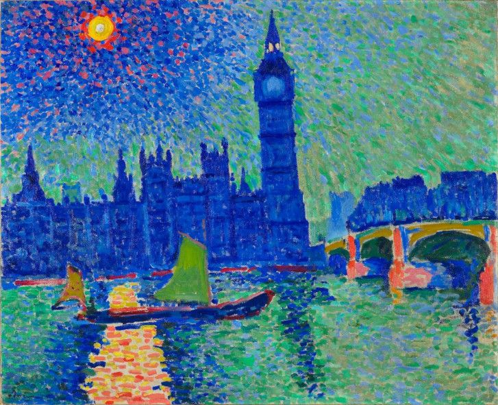  Kunstmuseum Pablo Picasso Muenster / Ausstellung Im Rausch der Farben - hier : André Derain, Big Ben, 1906, Öl auf Leinwand © VG Bild-Kunst, Bonn 2019