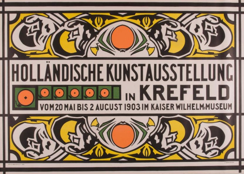 Johan Thorn Prikker, Plakat Holländische Kunstausstellung in Krefeld, 1903, Lithografie © Drents Museum, Assen