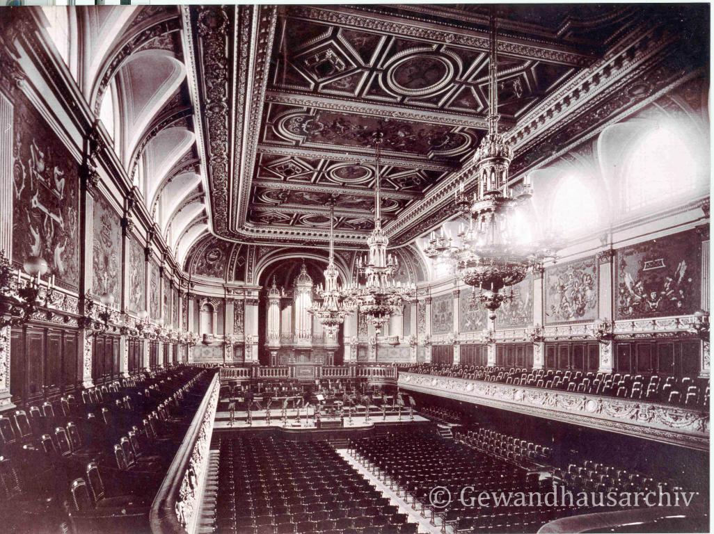 Gewandhaus Leipzig/ hier der Concerthaus Saal in 1886 © Stadtgeschichtliches Museum / Gewandhaus