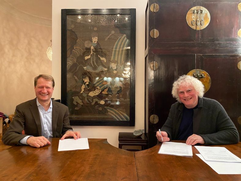 Ulrich Wilhelm, BR Intendant und Simon Rattle bei Vertragsunterzeichnung © BR / Bayerischer Rundfunk