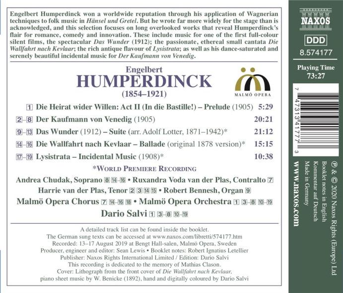 Humperdinck - Music for the Stage NAXOS CD © NAXOS