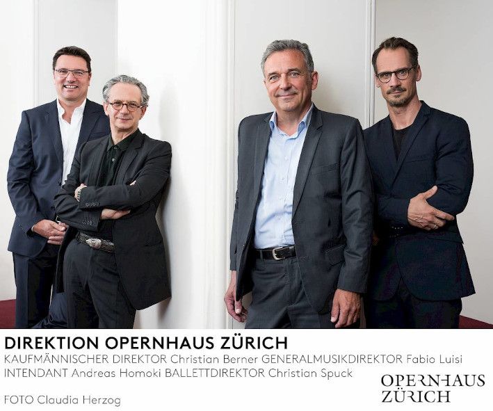 Opernhaus Zürich / Direktorium vl. Christian Berner, Fabio Luisi, Andreas Homoki, Christian Spuck © Claudia Herzog