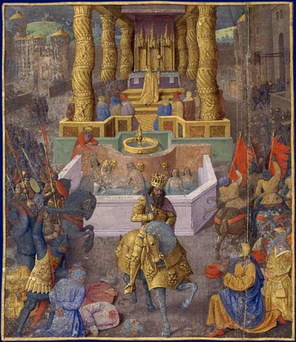 Die Eroberung vom Jerusalem durch Herodes den Großen Gemälde von Jehan Fouquet © WIKIMEDIA Commons