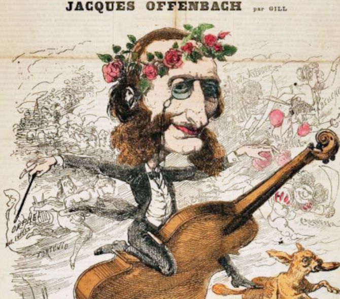 Jacques Offenbach / Karikatur von André Gill © Wikimedia Commons 