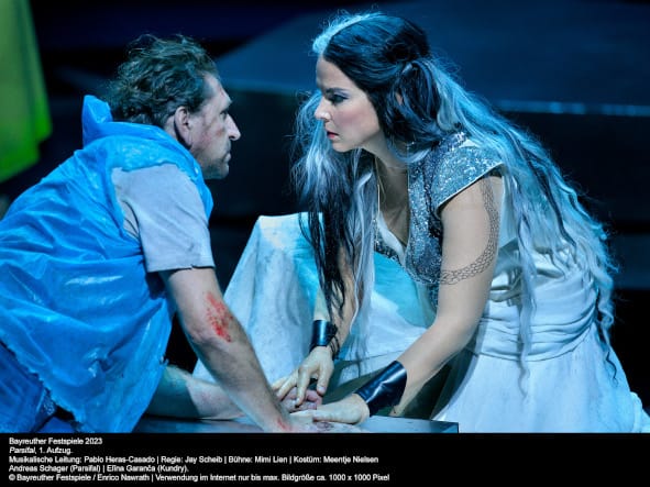 Bayreuther Festspiele 2023 / PARSIFAL hier Andreas Schager als Parsifal, Elina Garanca als Kundry © Bayreuther Festspiele - E