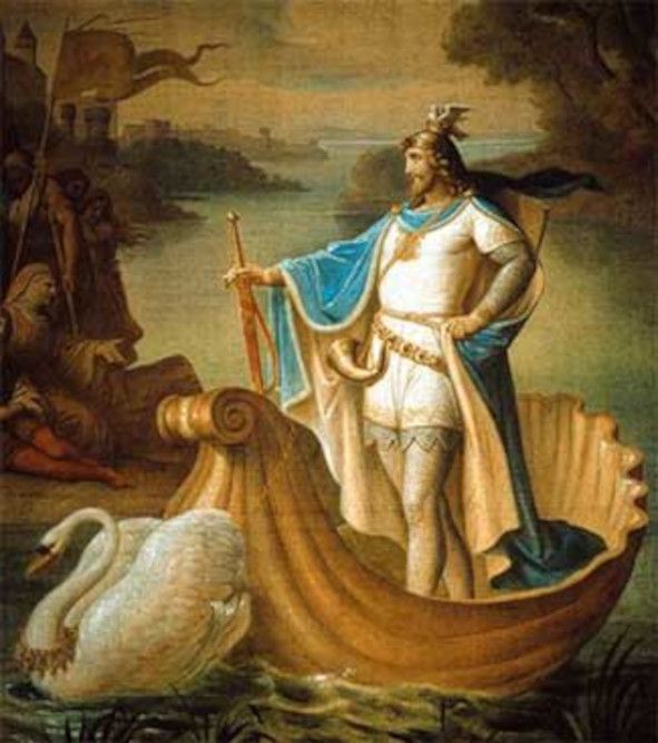 LOHENGRIN - Gemälde von August von Heckel auf Neuschwanstein © Wikimedia Commons