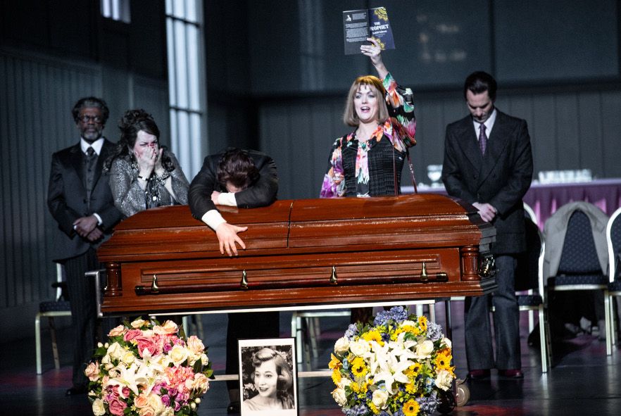 Opéra national de Paris / A QIET PLACE hier Dede: Claudia Boyle, Francois: Frédéric, Autoun Junior: Gordon Bintner, Sam Russel Braun, Dinah: Johanna Wokalek © Bernd Uhlig 