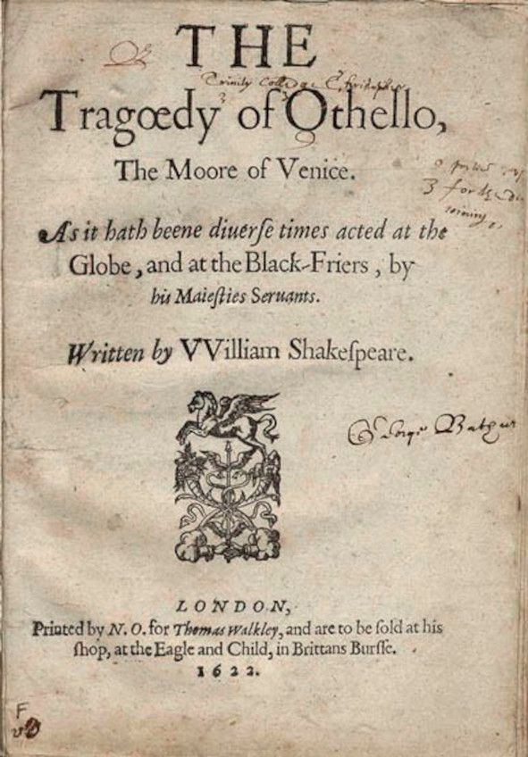 Othello Titelblatt aus 1622 © Wikimedia Commons 