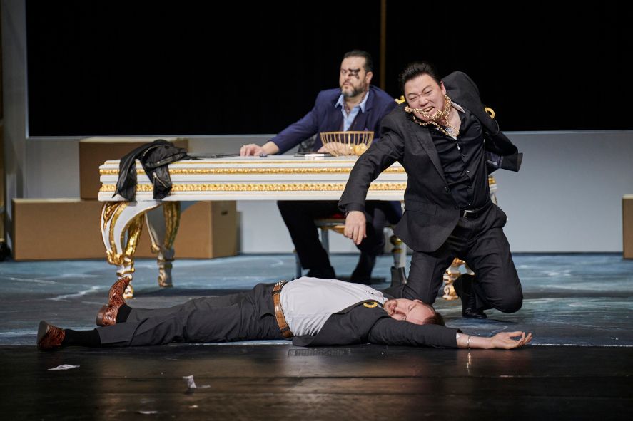 Staatstheater Braunschweig / Das Rheingold hier | Rainer Mesecke, Aris Argiris, Jisang Ryu © Thomas M. Jauk 