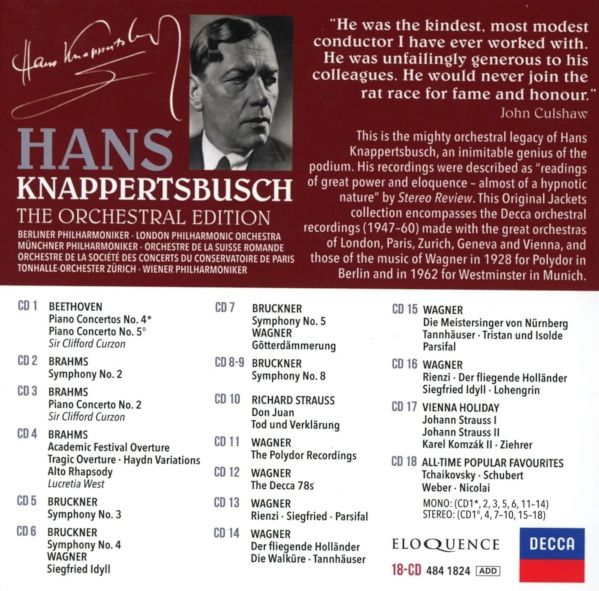 Knappertsbusch Orchestra Edition © DECCA Eloquence