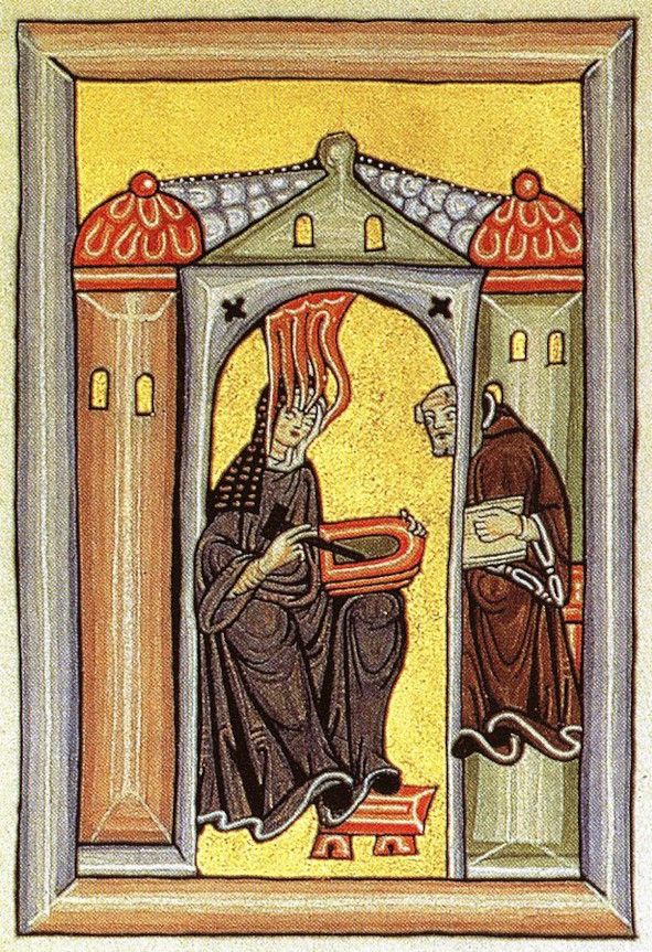 Hildegard von Bingen empfängt eine göttliche Inspiration © Wikimedia Commons